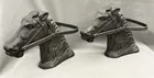  Preview image for PAIR CAST IRON CAROUSEL HORSEHEADS FROM 