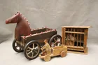  Preview image for NINE VINTAGE WOODEN AND METAL TOYS AND A 