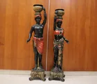  Preview image for PAIR RED AND GILT PAINTED BRONZE MALE 