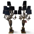  Preview image for Pair Monumental Gilt Candelabra Lamps 