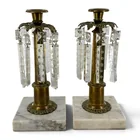  Preview image for Pair Prism-Hung Girandole Candlesticks 