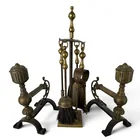  Preview image for Brass Andirons and Fireplace Tool Set 