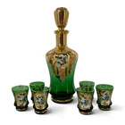  Preview image for Bohemian Green Glass Decanter Set 