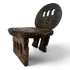  Preview image for Ethiopian-Style Carved Wood Low Chair 