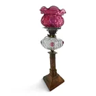  Preview image for Victorian Cranberry Glass Banquet Lamp 