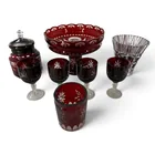  Preview image for Eight-Piece Cranberry Glass Group 