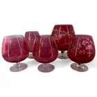  Preview image for Five Cranberry Glass Stemmed Vessels 