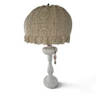  Preview image for Vintage White Porcelain Lamp with Lace 