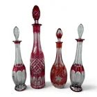  Preview image for Four Bohemian Cut-to-Clear Decanters 