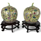  Preview image for Pair Chinese Famille Rose Pumpkin Jars 