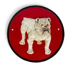  Preview image for Painted Cast-Iron Bulldog Wall Plaque 