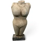  Preview image for Carved Stone Female Torso on Marble Base 