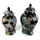  Preview image for Two Chinese Famille Noire Ginger Jars 