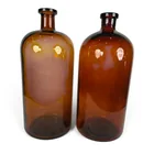  Preview image for Pair Large Amber Apothecary Bottles 