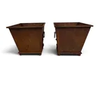  Preview image for Pair Weathered Cast-Iron Garden Planters 
