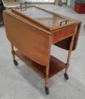  Preview image for Lot# 136 - Wooden Rolling Tea Cart w/ Se 