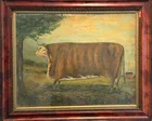  Preview image for 327. Vict.Naive Hereford Ox painting 
