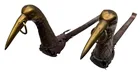  Preview image for 96. Early bronze crane andirons 