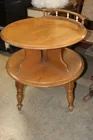  Preview image for Lot# 21 - Two-Tier Round Wooden Table wi 