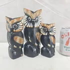  Preview image for Lot# 1089 - Three Hand-Carved Wooden Owl 