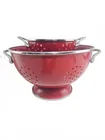  Preview image for Lot# 1131 - 2 Red Metal Colanders with H 