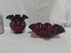  Preview image for Lot# 2043 - Fenton Cranberry Hobnail Gla 