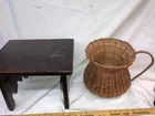  Preview image for Lot# 4403 - Wooden Stool and Handled Wic 