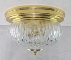  Preview image for Lot# 1083 - Brass and Glass Flush Mount  