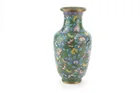  Preview image for GREEN FLORAL CLOISONNÉ VASE 