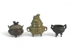  Preview image for THREE SMALL TRIPOD BRONZE INCENSE 