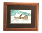  Preview image for FRAMED SIGNED WINTER BARN WATERCOLOR 