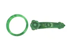  Preview image for GREEN STONE BANGLE AND CARVED RUYI 