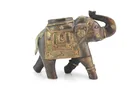  Preview image for CARVED WOOD ELEPHANT WITH BRASS ACCENTS 