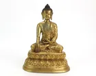  Preview image for GILT BRONZE SEATED BUDDHA STATUE 