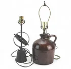  Preview image for TWO STONEWARE AND METAL TABLE LAMPS 