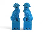  Preview image for PAIR OF CHINESE BLUE GLAZED FOO DOGS 