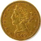  Preview image for 1008. 1849 C Five Dollar Gold 