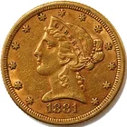  Preview image for 1002. 1881 Five Dollar Gold 