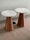  Preview image for Set of 2 Marble Wood End Tables 