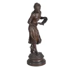  Preview image for Cast Metal Statue of a Walking/Reading 
