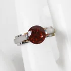  Preview image for Platinum Round Cut Mandarin Garnet & 