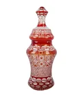  Preview image for Cut Glass Cranberry Covered Urn Vase 