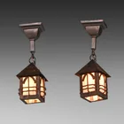 Preview image for Arts & Crafts Period Brass & Slag Glass 