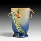  Preview image for Roseville Blue Pinecone Two-Handled Vase 