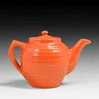  Preview image for Bauer Pottery #6 Orange Ringware Teapot 