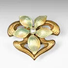  Preview image for Art Nouveau Enamel & Baroque Pearl Scarf 