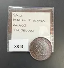  Preview image for Spain - 1870 OM 5 Centavos NICE TONED 