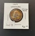  Preview image for 1959 Washington Quarter GEM UNC ++ TONED 