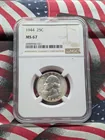  Preview image for 1944 Washington 90% Silver Quarter NGC 