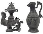 Preview image for (2pc) Chinese Archaistic Style Pewter 
